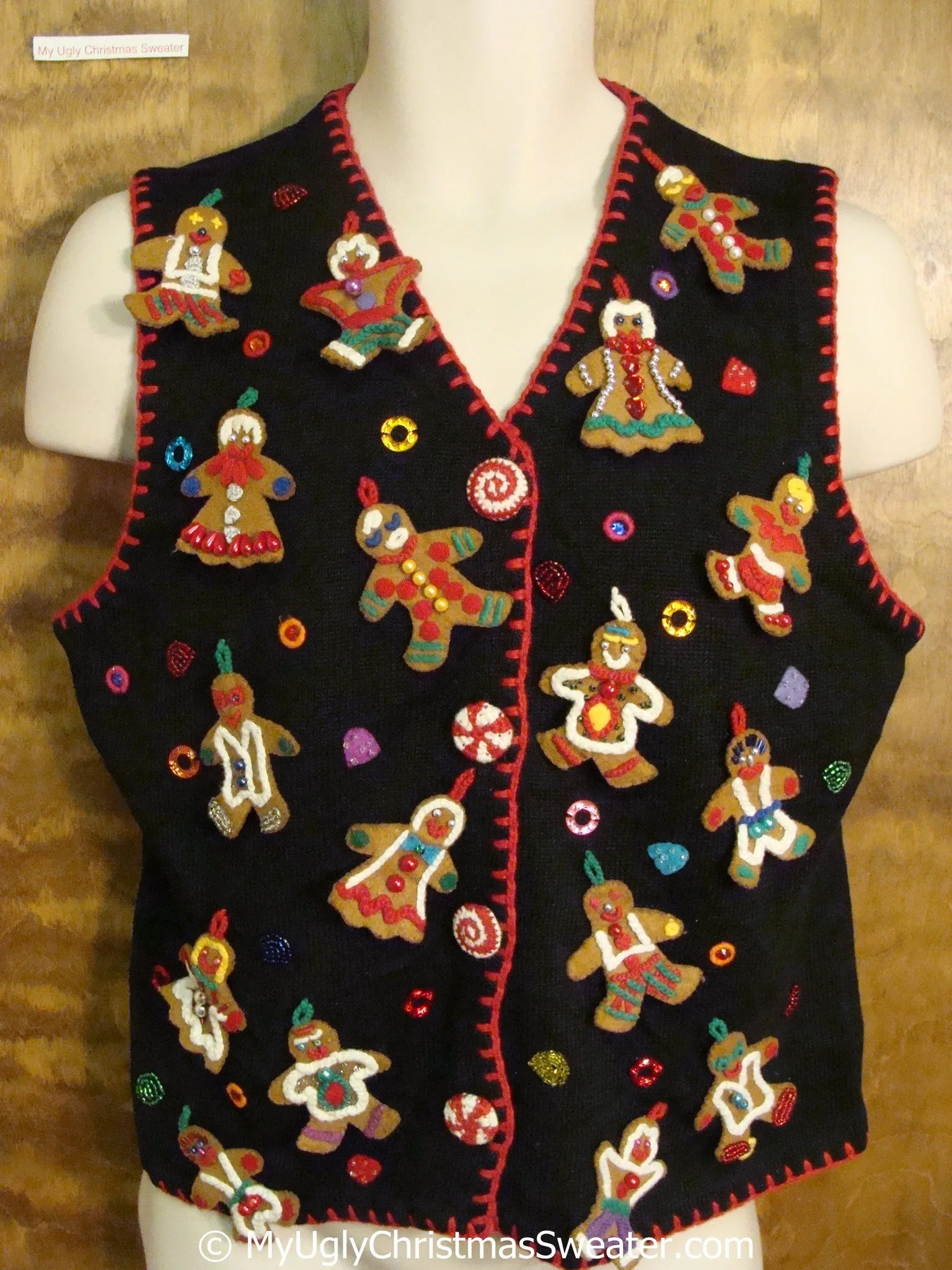 Best Bling Gingerbread Men Ugly Christmas Sweater Vest