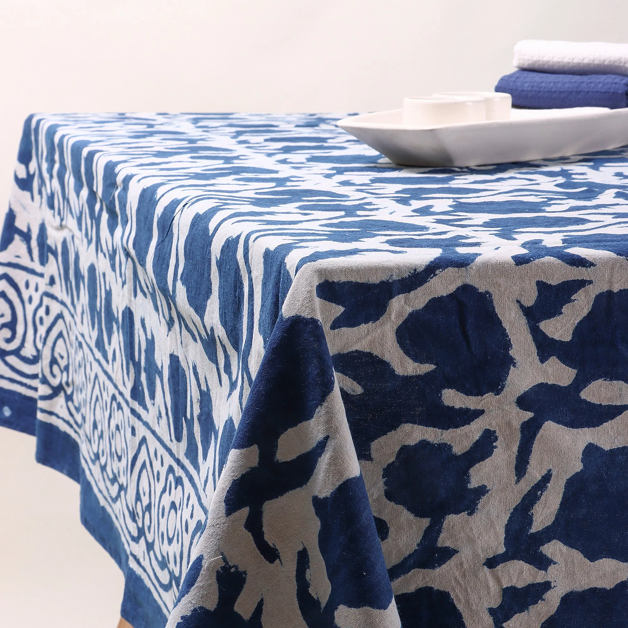 Best Blue Indigo Tablecloth Cotton Cover