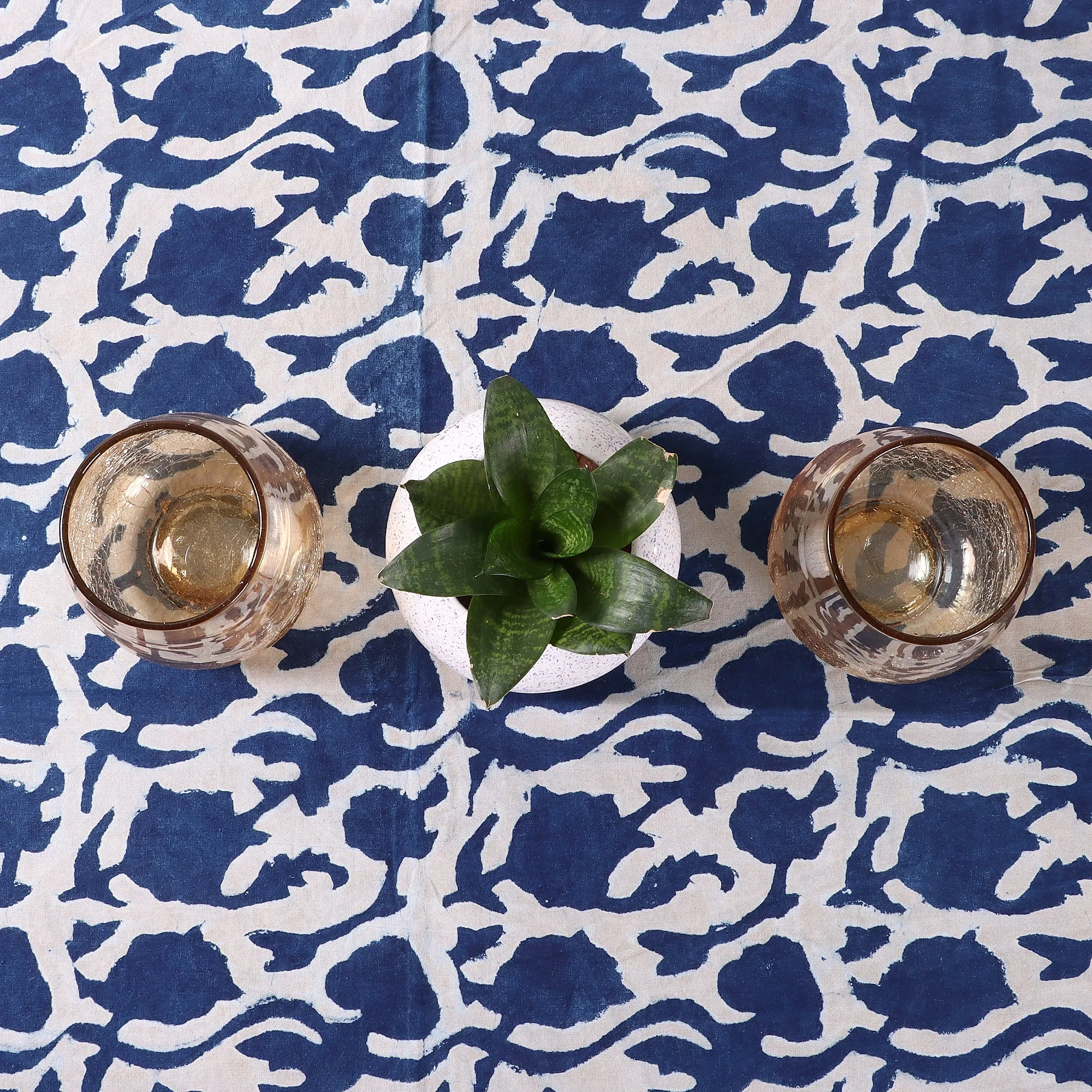 Best Blue Indigo Tablecloth Cotton Cover