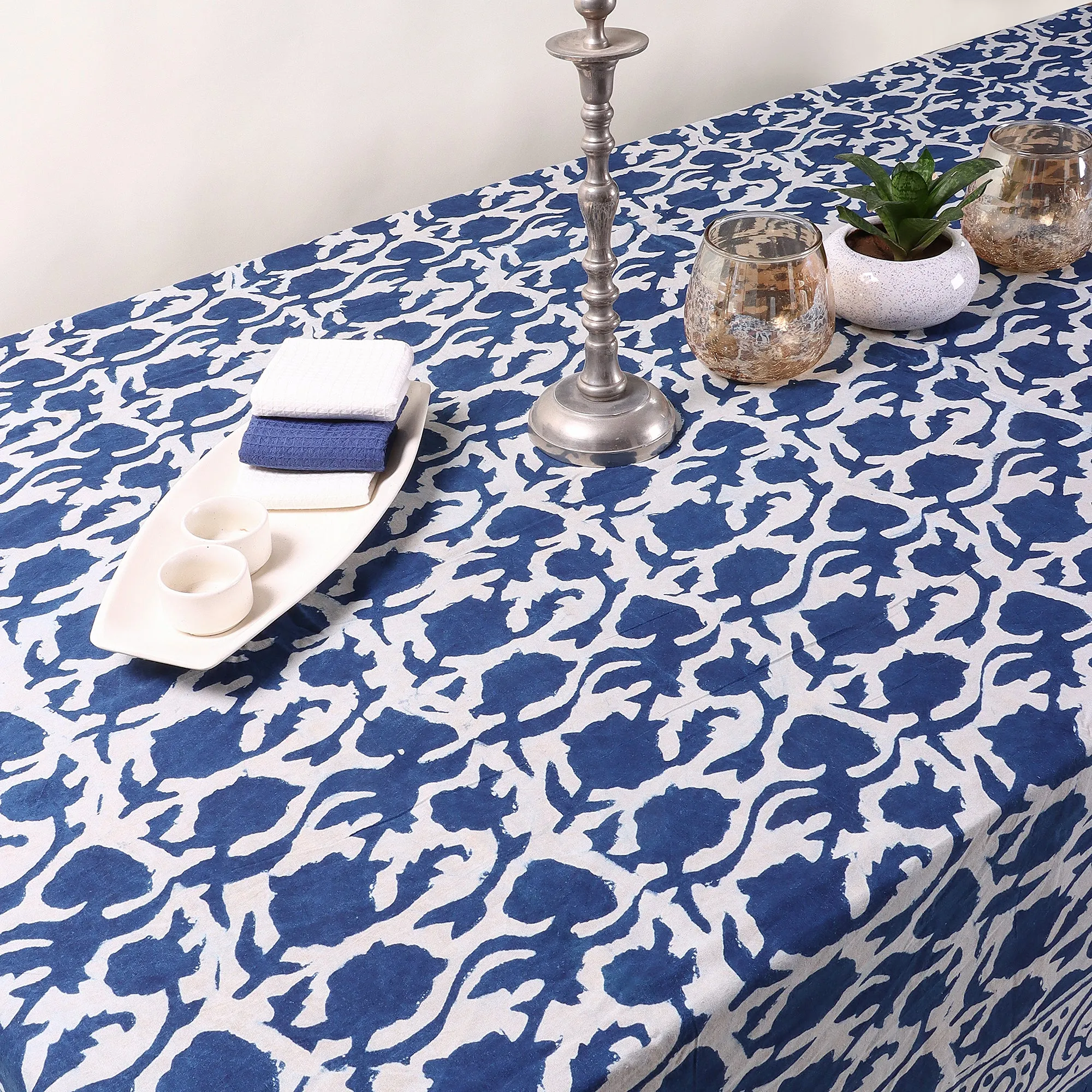 Best Blue Indigo Tablecloth Cotton Cover