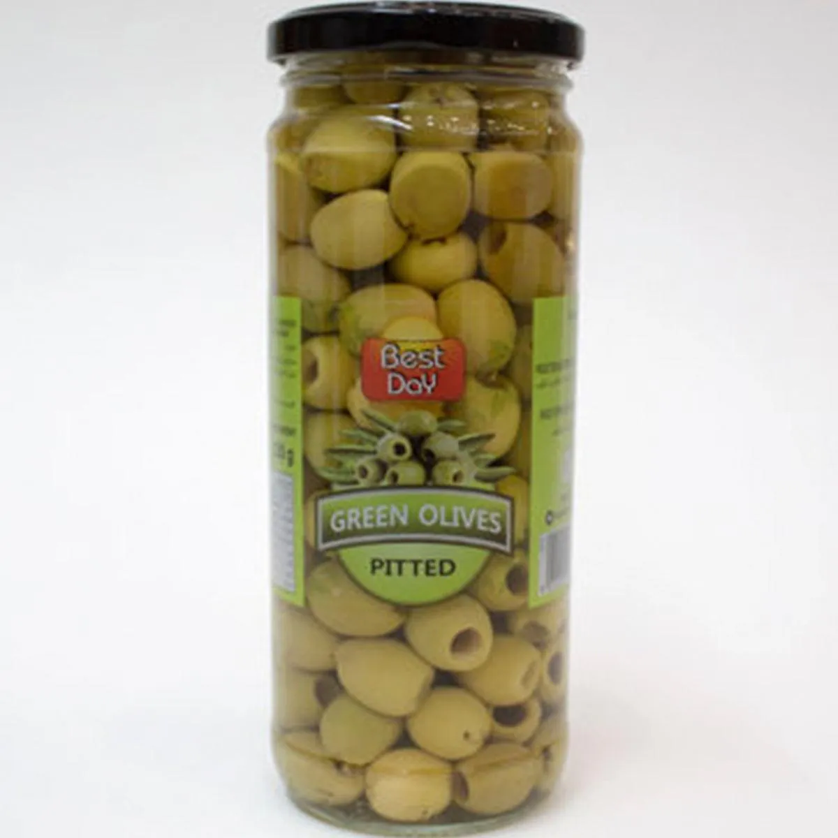 BEST DAY GREEN OLIVES PITTED 430GM