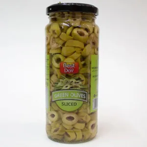 BEST DAY PLAIN GREEN OLIVES IN BRINE 345GM