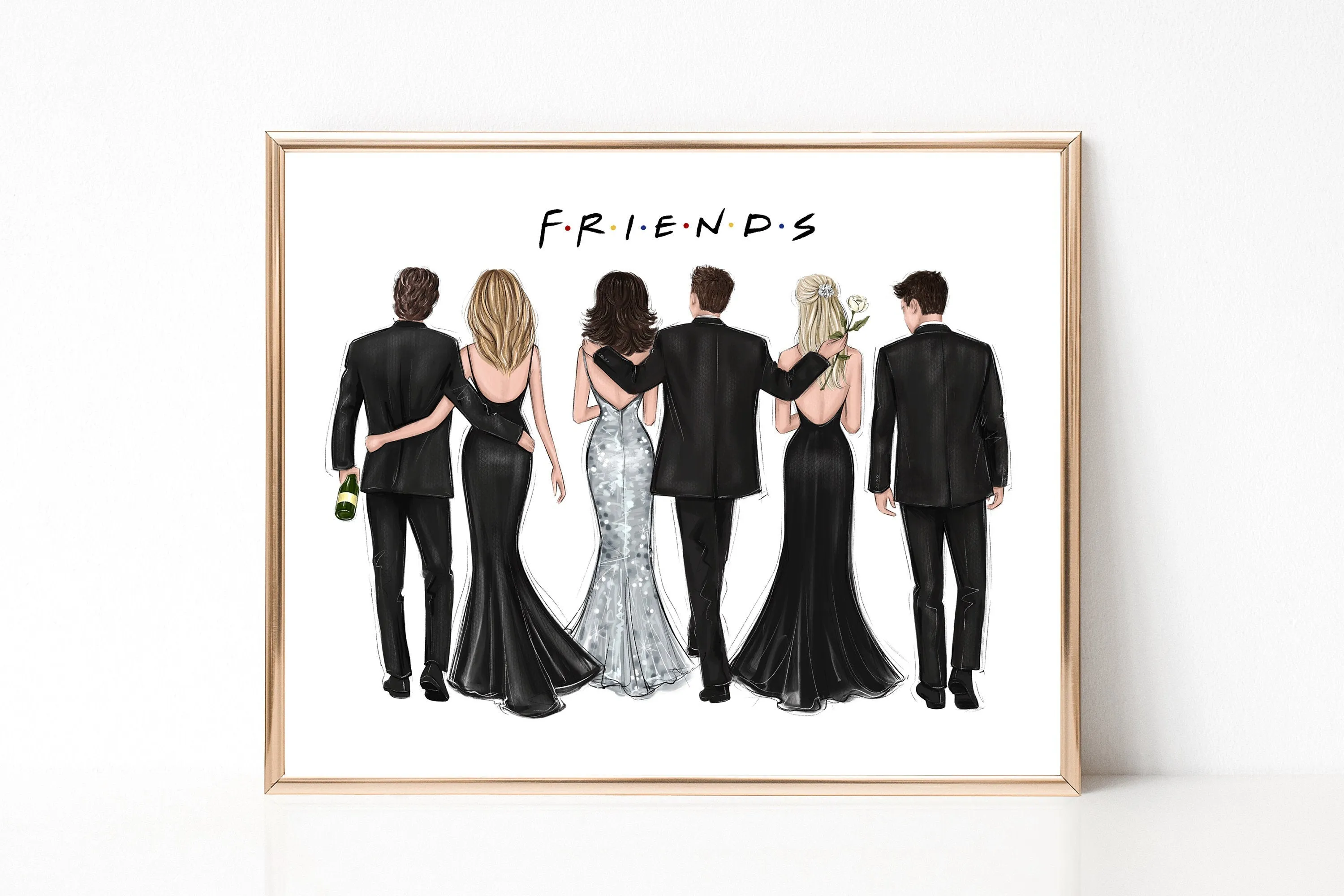 Best friends art print fashion illustration