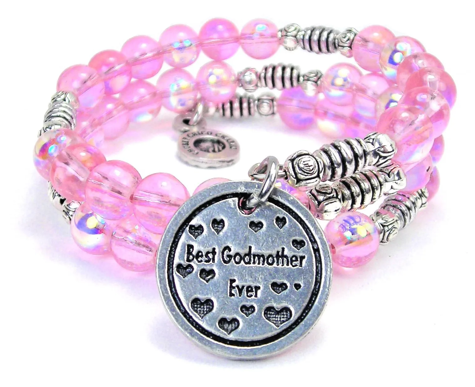 Best Godmother Ever Sea Siren Ocean Glass Wrap Bracelet