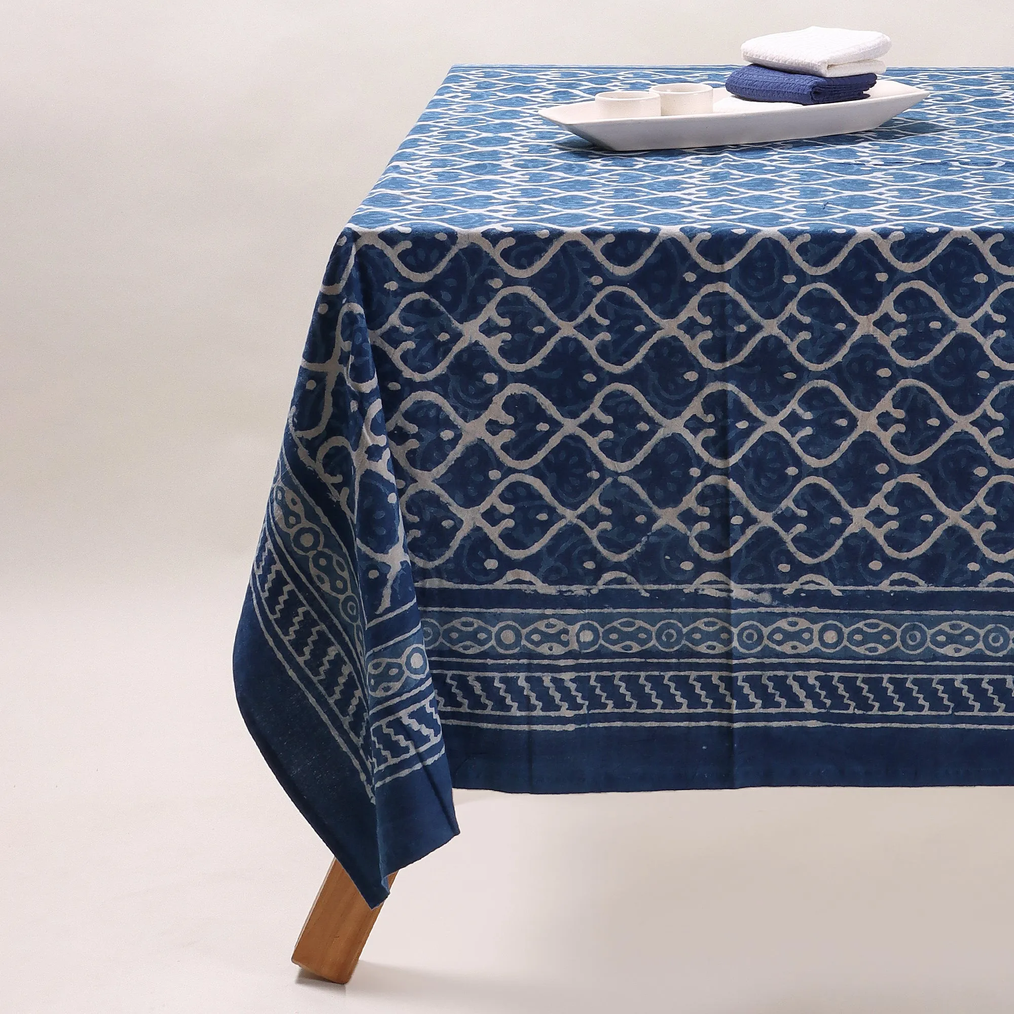 Best Indigo Blue Soft Cotton Dining Cover