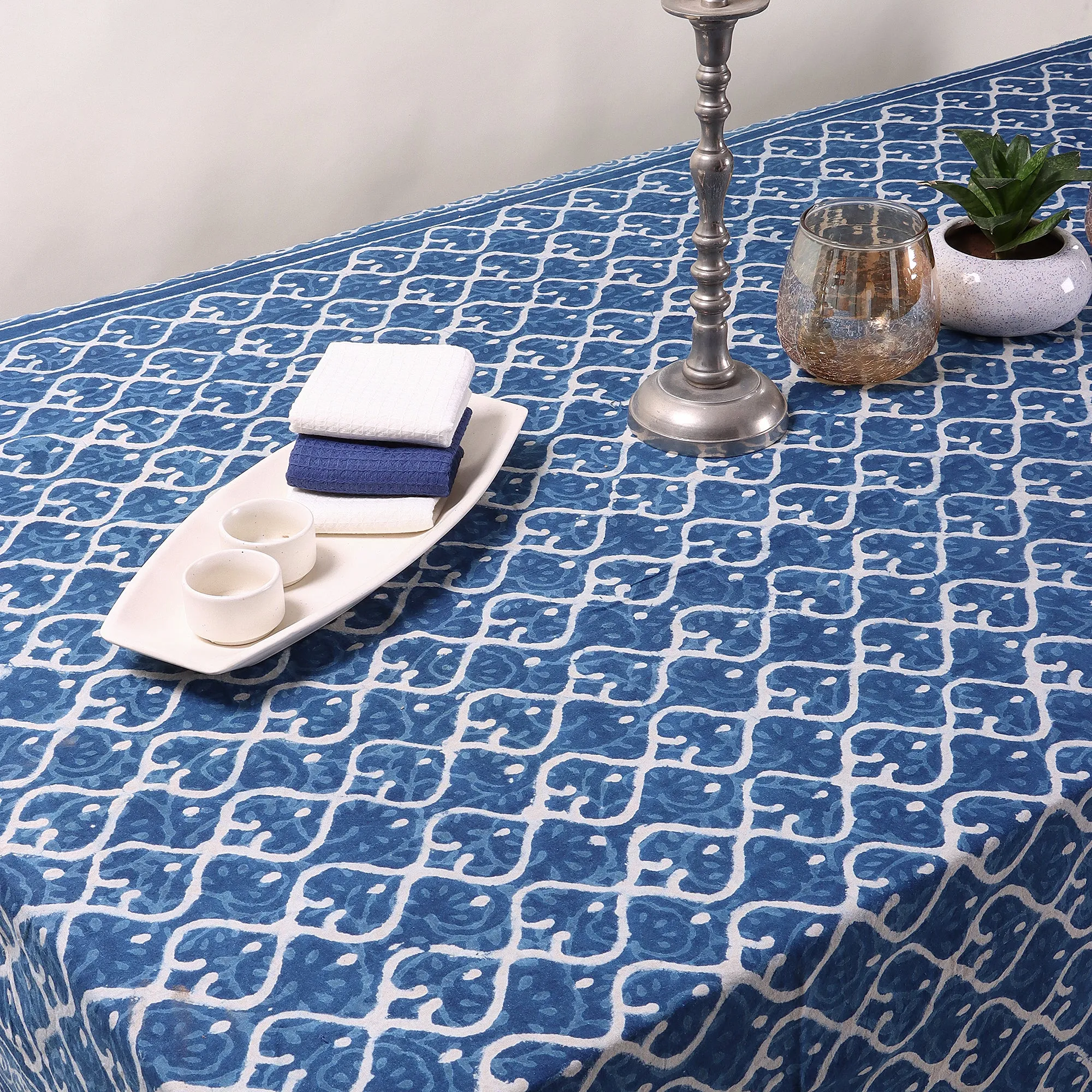 Best Indigo Blue Soft Cotton Dining Cover