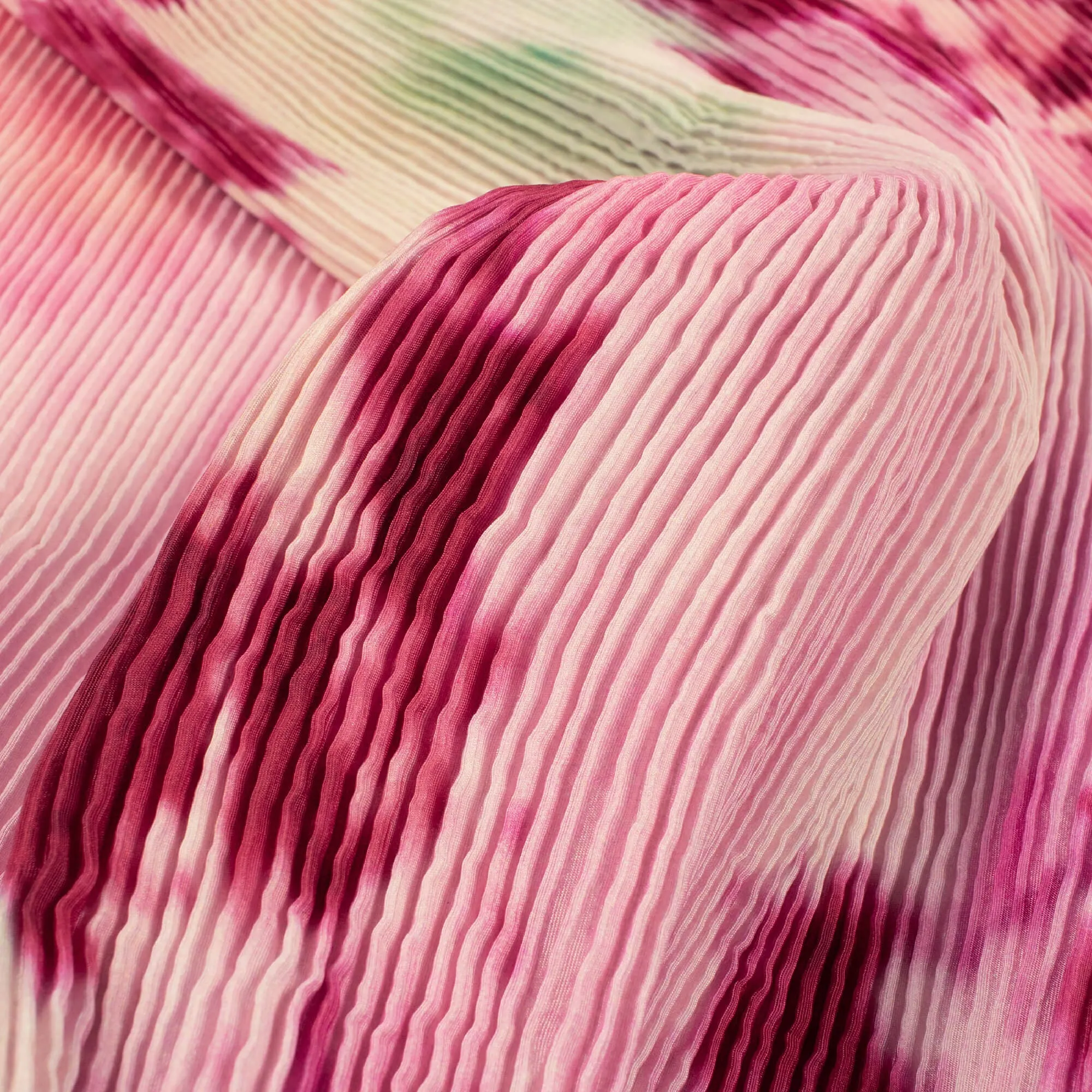 Best Selling Tye And Dye Pleated Crepe Satin  Fabric