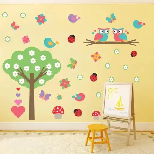 Best Stuff - Beautiful Blossom Tree with Birds Wall Sticker for Kids Room Home Decor (136 cm x 130 cm)- Code BC 02