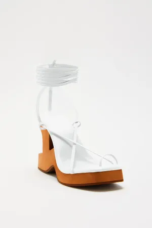 Best Vibes Platform Wrap Up Heels - White