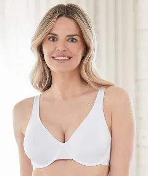 Bestform Unlined Cotton Stretch T-Shirt Bra with Underwire - White