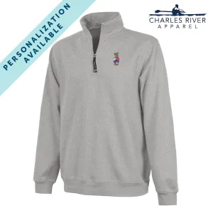 Beta Embroidered Crest Gray Quarter Zip