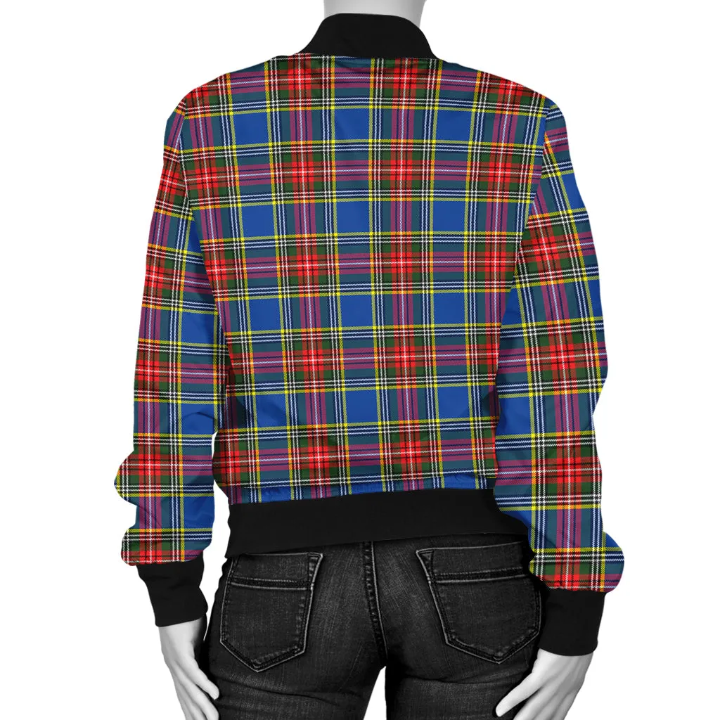 Bethune Tartan Bomber Jacket with Family Crest