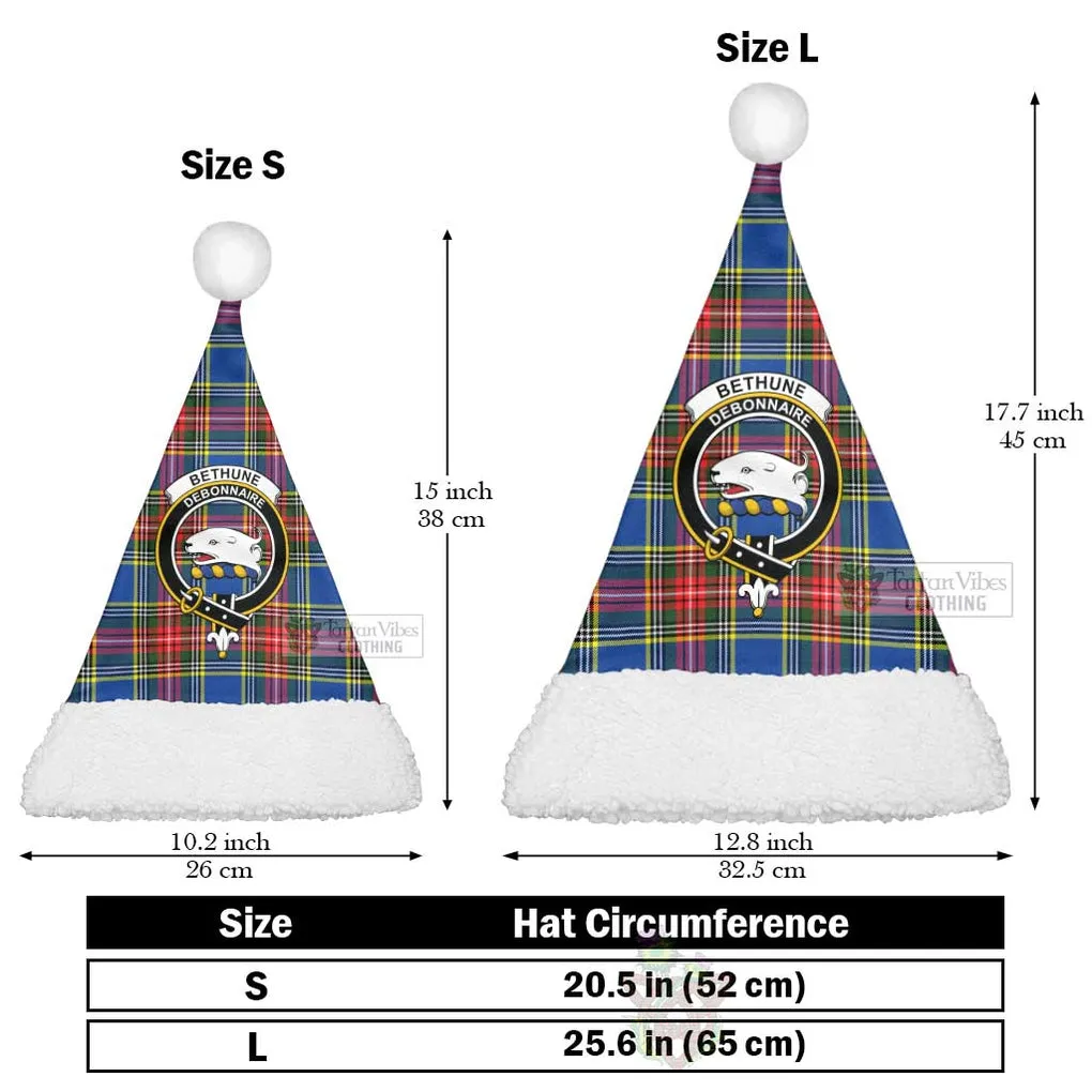 Bethune Tartan Christmas Santa Hats with Family Crest