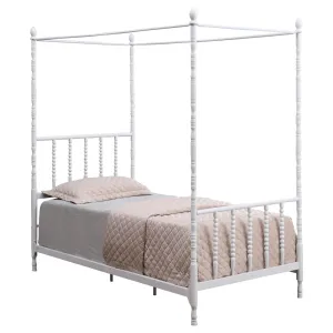 Betony Twin Canopy Bed White - Elegant Design