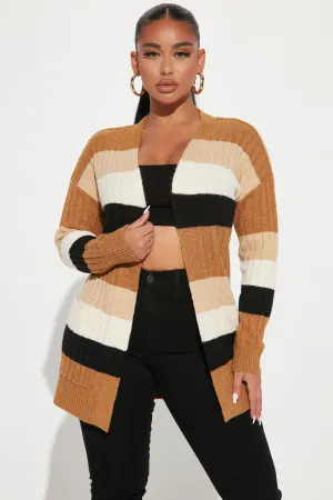 Better Left Unsaid Striped Cardigan - Gold/combo