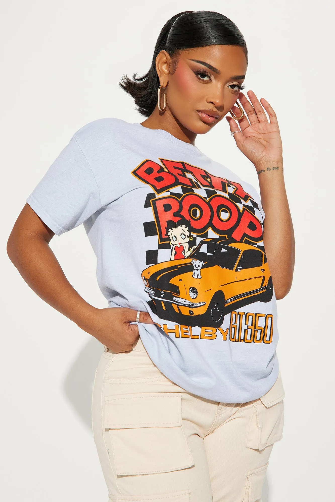 Betty Boop Shelby Washed Tee - Grey/combo