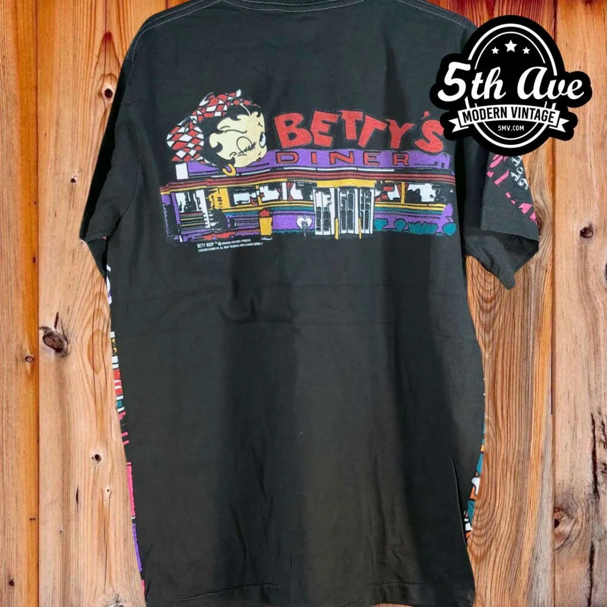 Betty Boop's Diner Served Hot & Fresh - AOP all over print New Vintage Animation T shirt