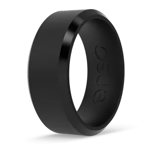 Bevel Silicone Ring - Obsidian