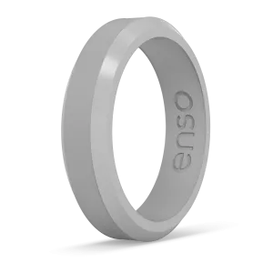 Bevel Thin Silicone Ring - Misty Grey