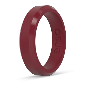 Bevel Thin Silicone Ring - Oxblood