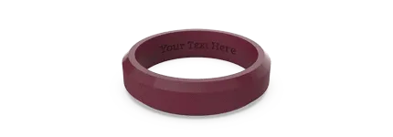 Bevel Thin Silicone Ring - Oxblood