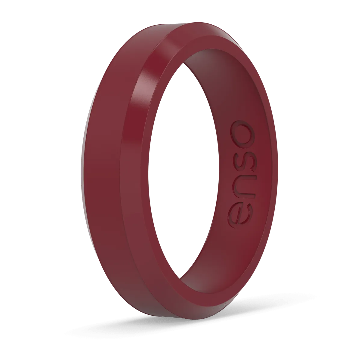 Bevel Thin Silicone Ring - Oxblood