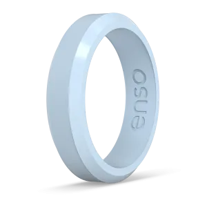 Bevel Thin Silicone Ring - Sky Blue