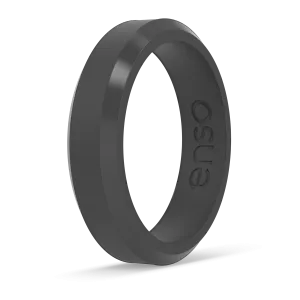 Bevel Thin Silicone Ring - Slate