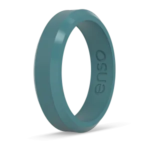 Bevel Thin Silicone Ring - Teal