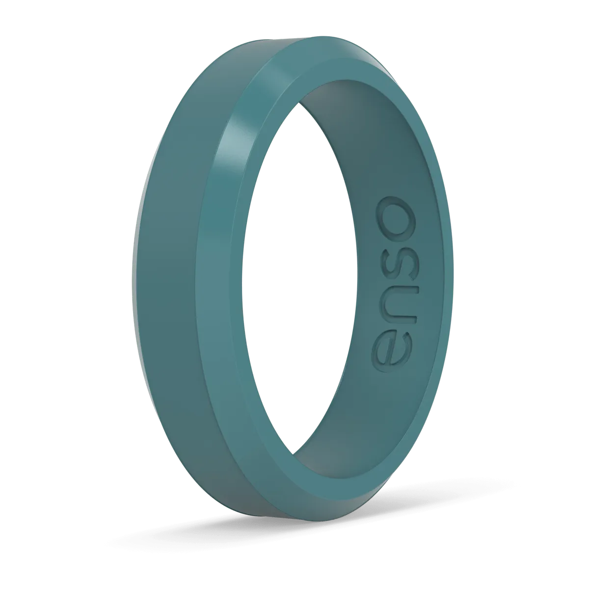 Bevel Thin Silicone Ring - Teal