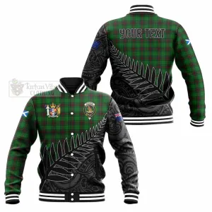 Beveridge Crest Tartan Baseball Jacket with New Zealand Silver Fern Half Style