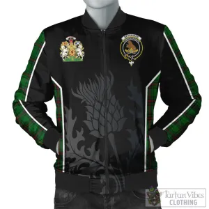 Beveridge Tartan Bomber Jacket with Family Crest and Scottish Thistle Vibes Sport Style