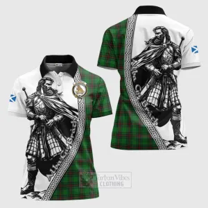 Beveridge Tartan Clan Crest Women's Polo Shirt with Highlander Warrior Celtic Style