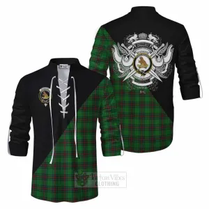 Beveridge Tartan Ghillie Kilt Shirt with Family Crest and Military Logo Style