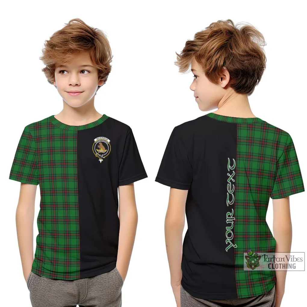 Beveridge Tartan Kid T-Shirt with Family Crest and Half Of Me Style