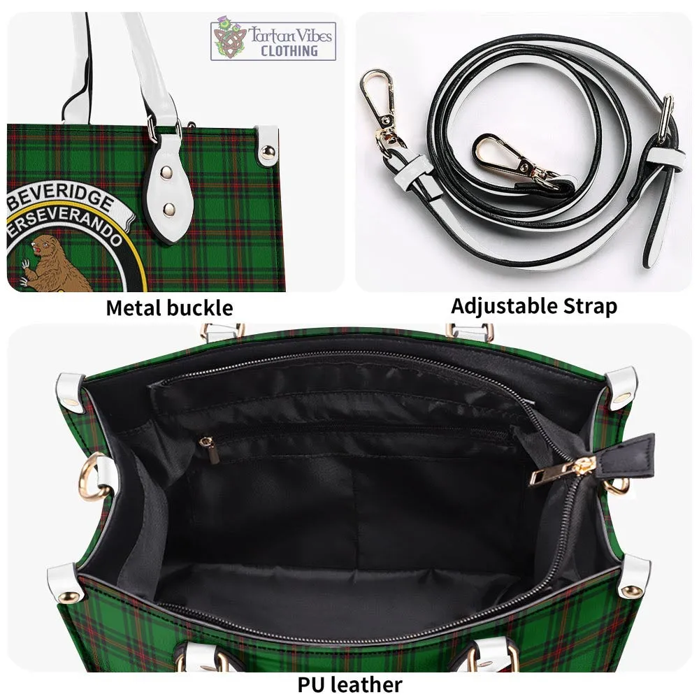 Beveridge Tartan Luxury Leather Handbags with Family Crest