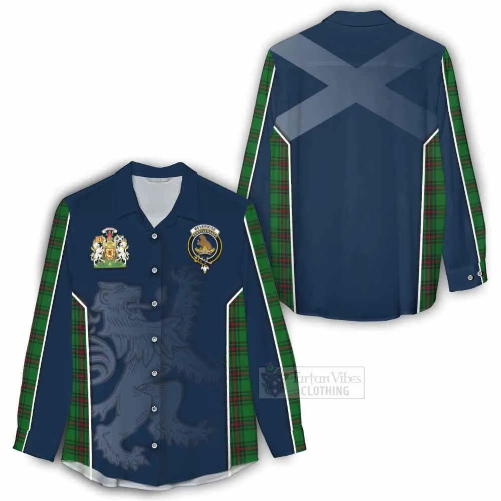 Beveridge Tartan Women's Casual Shirt with Family Crest and Lion Rampant Vibes Sport Style