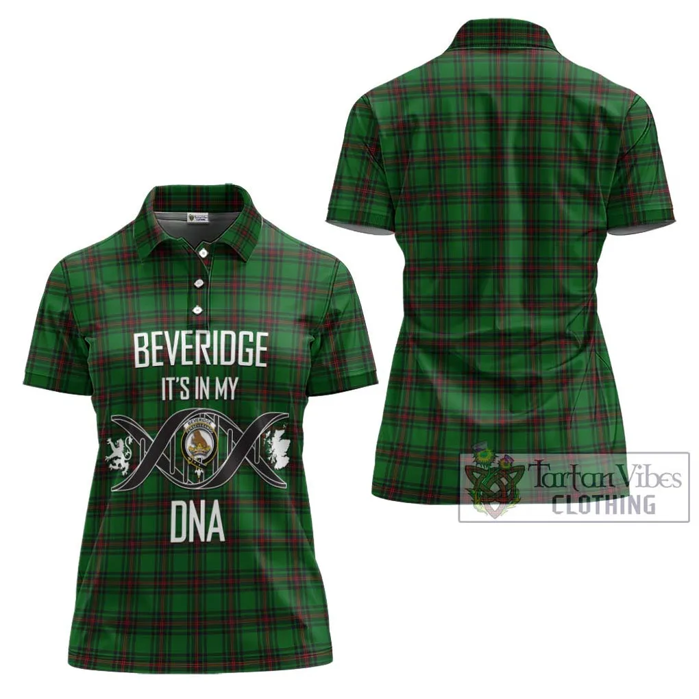 Beveridge Tartan Women's Polo Shirt with Family Crest DNA In Me Style