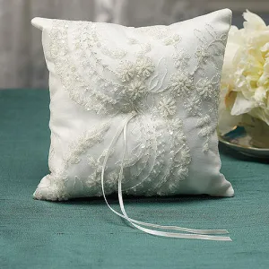 Beverly Clark Venetian Elegance Collection Ring Pillow Ivory