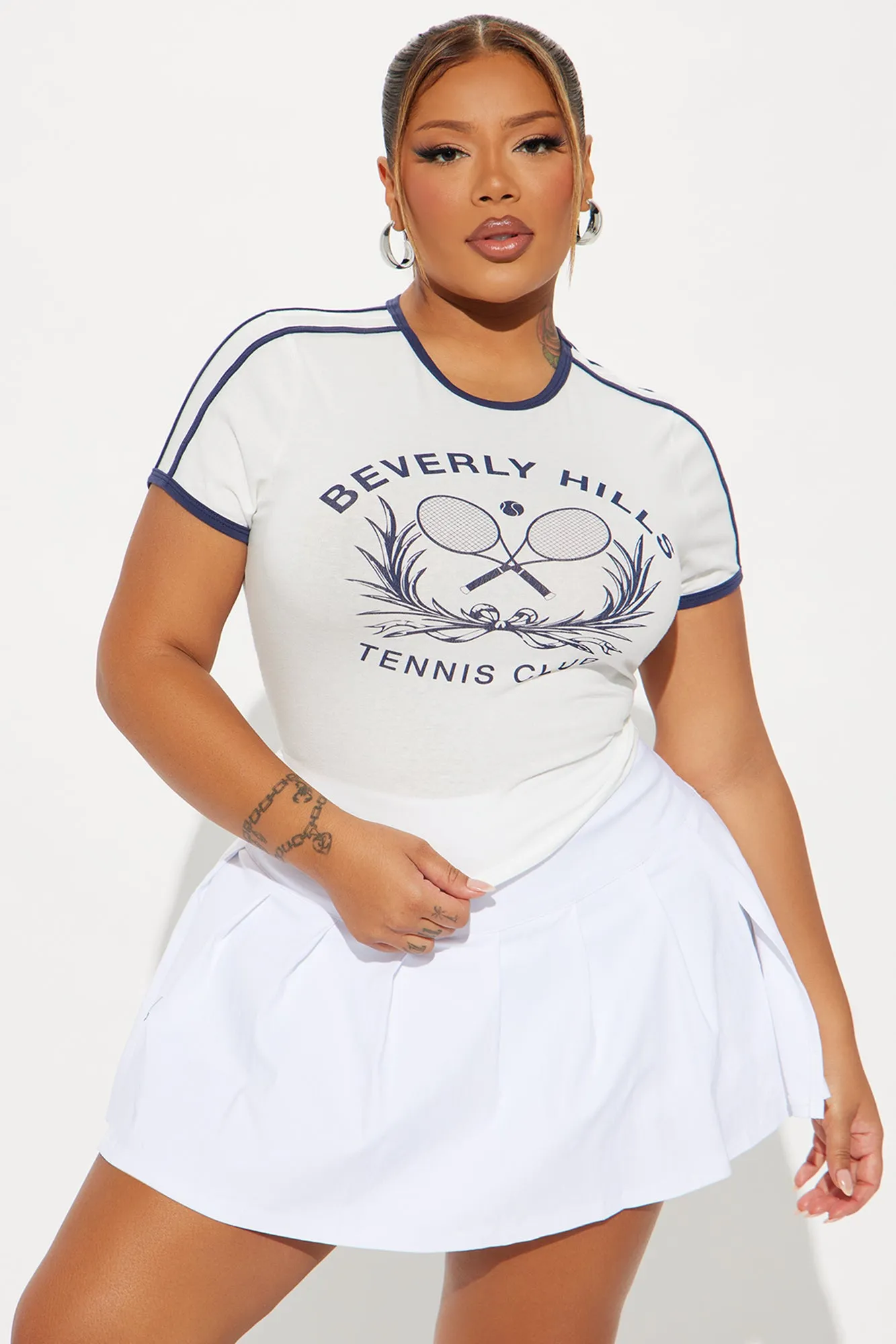 Beverly Hills Tennis Club Baby Tee - White/combo