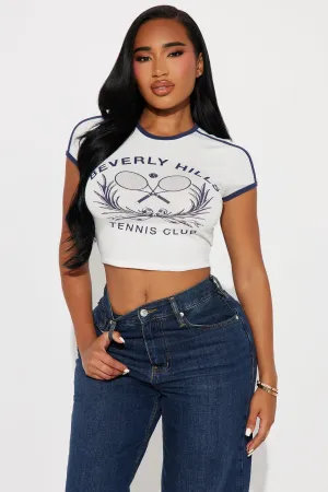 Beverly Hills Tennis Club Baby Tee - White/combo