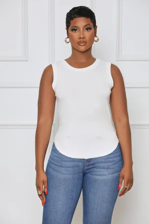 Beyond Basic Scoop Neck Tank (White)- FINAL SALE