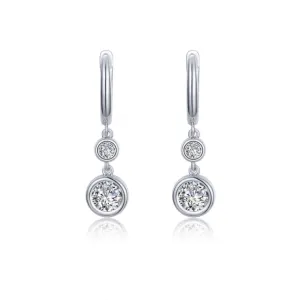 Bezel-Set Drop Earrings