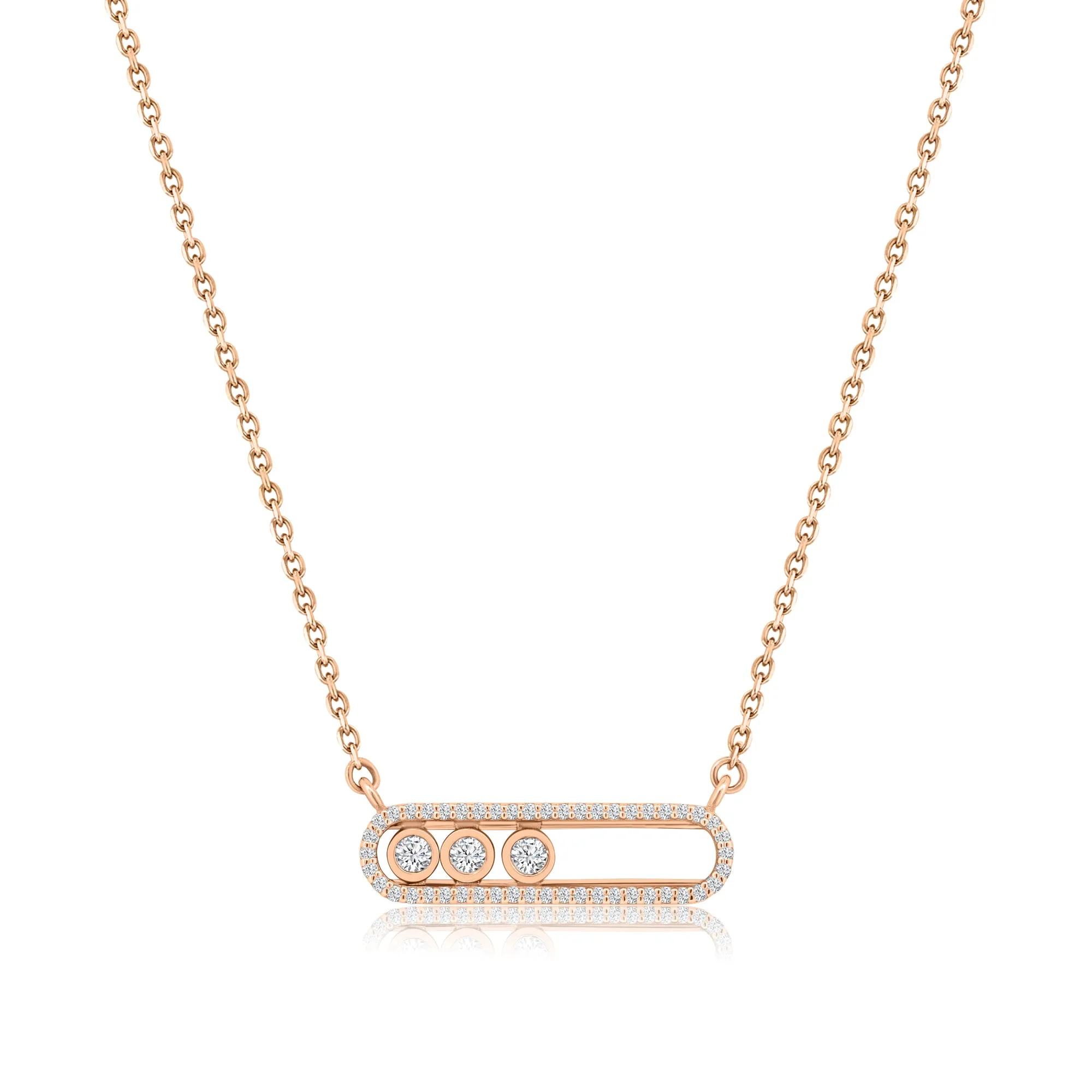 Bezel Sliding Diamond Necklace