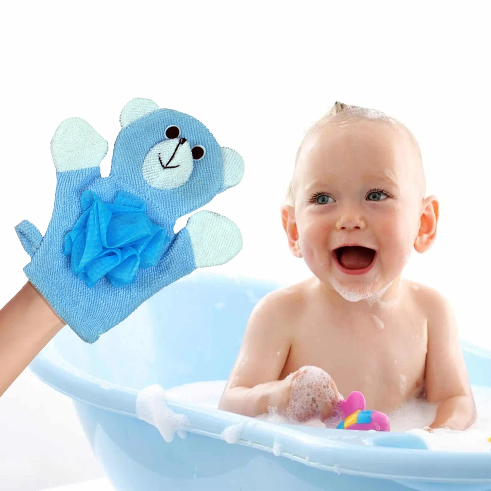 BFF Bear Blue Cartoon Bath Glove