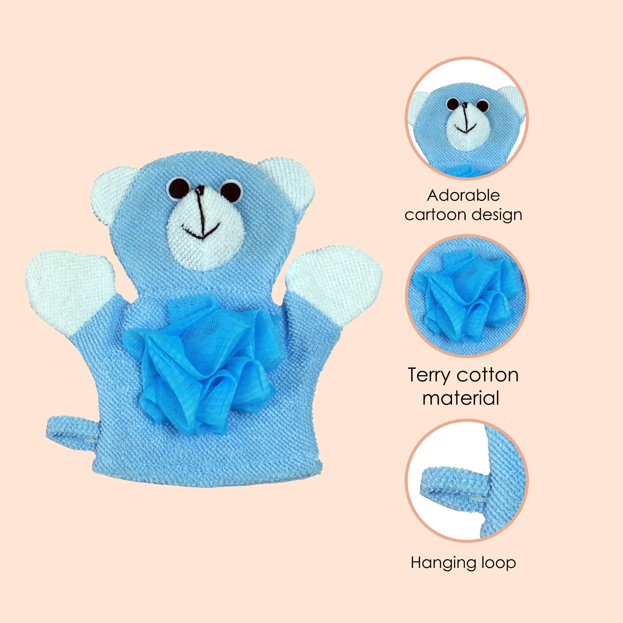 BFF Bear Blue Cartoon Bath Glove