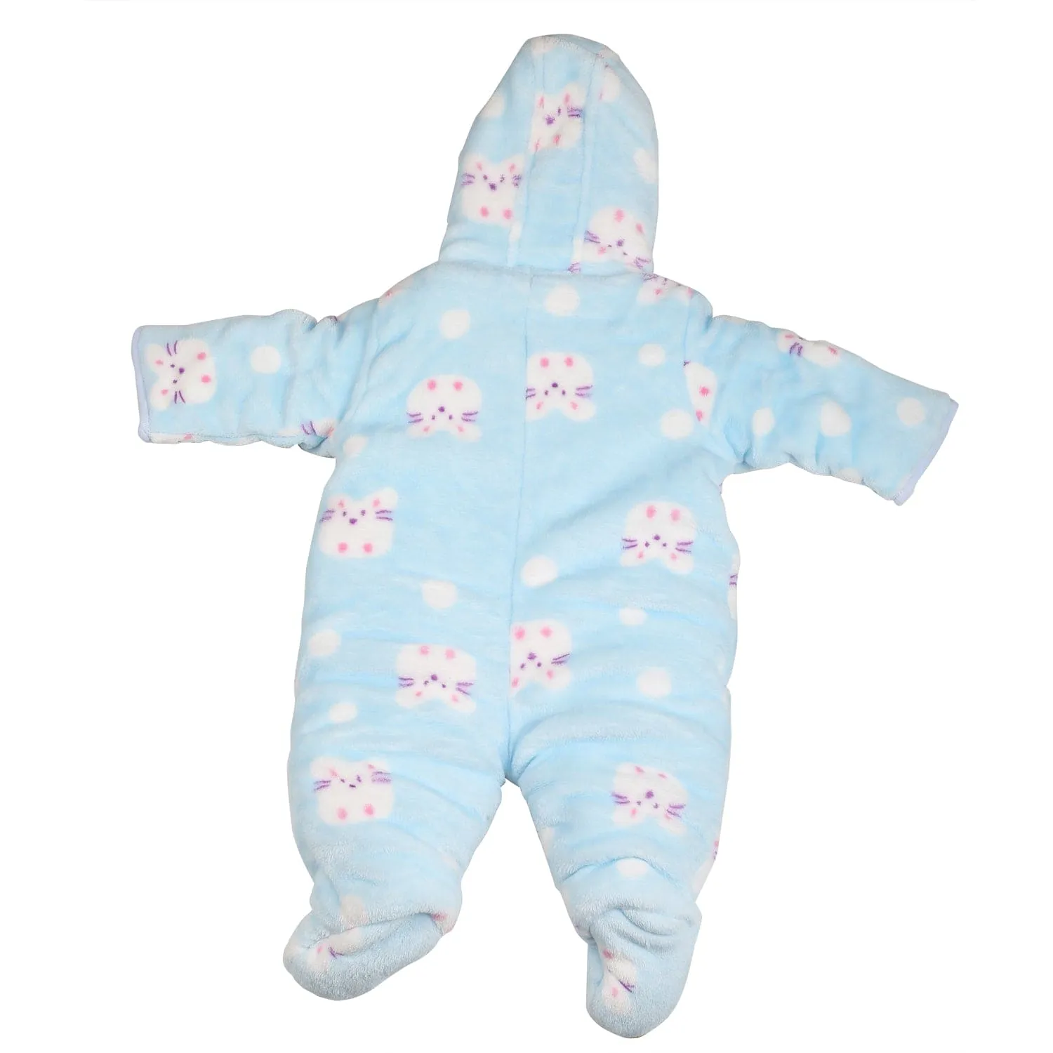 BFF Bear Blue Winter Quilted Hooded Romper