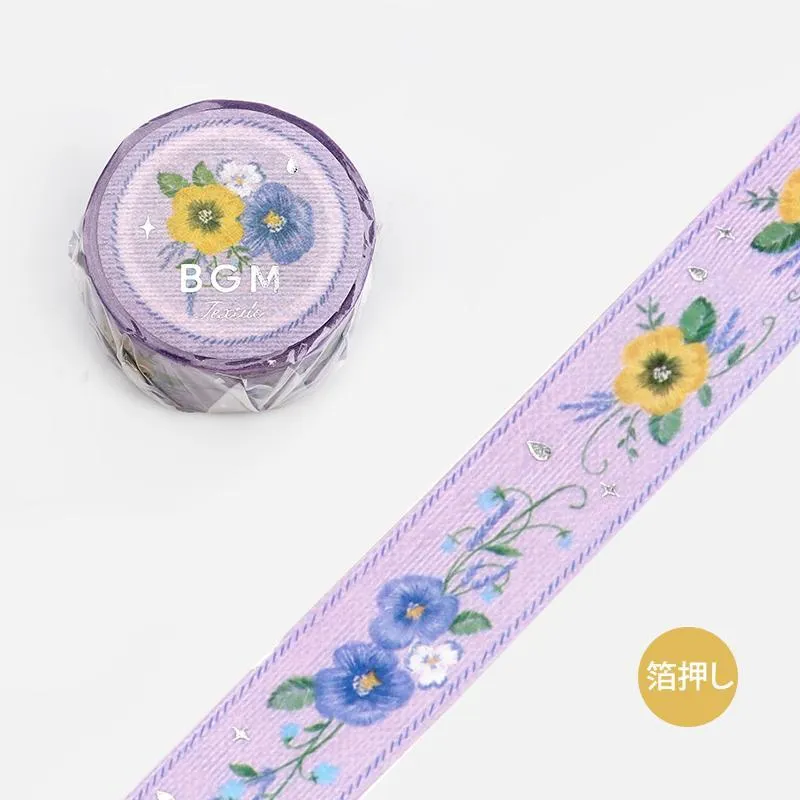 BGM Embroidered Violet Ribbon Washi Tape