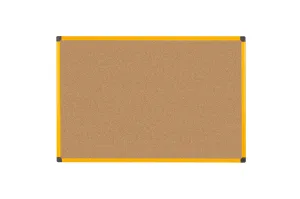 Bi-Office Ultrabrite Cork Noticeboard Yellow Aluminium Frame 600x900mm - CA0311721