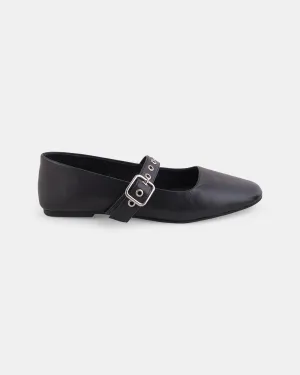 Bianca Leather Ballet - Black